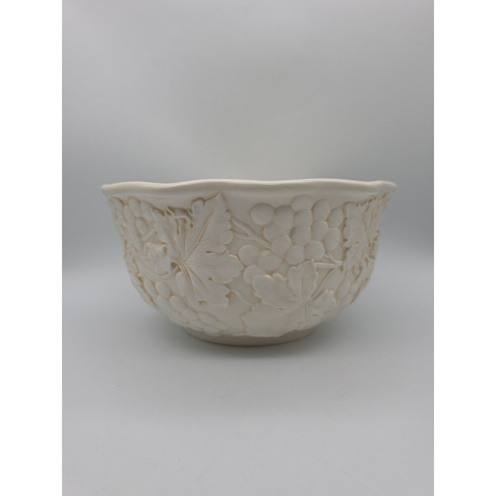 Certified International Napa Large Serving Bowl Embossed Grape Pattern